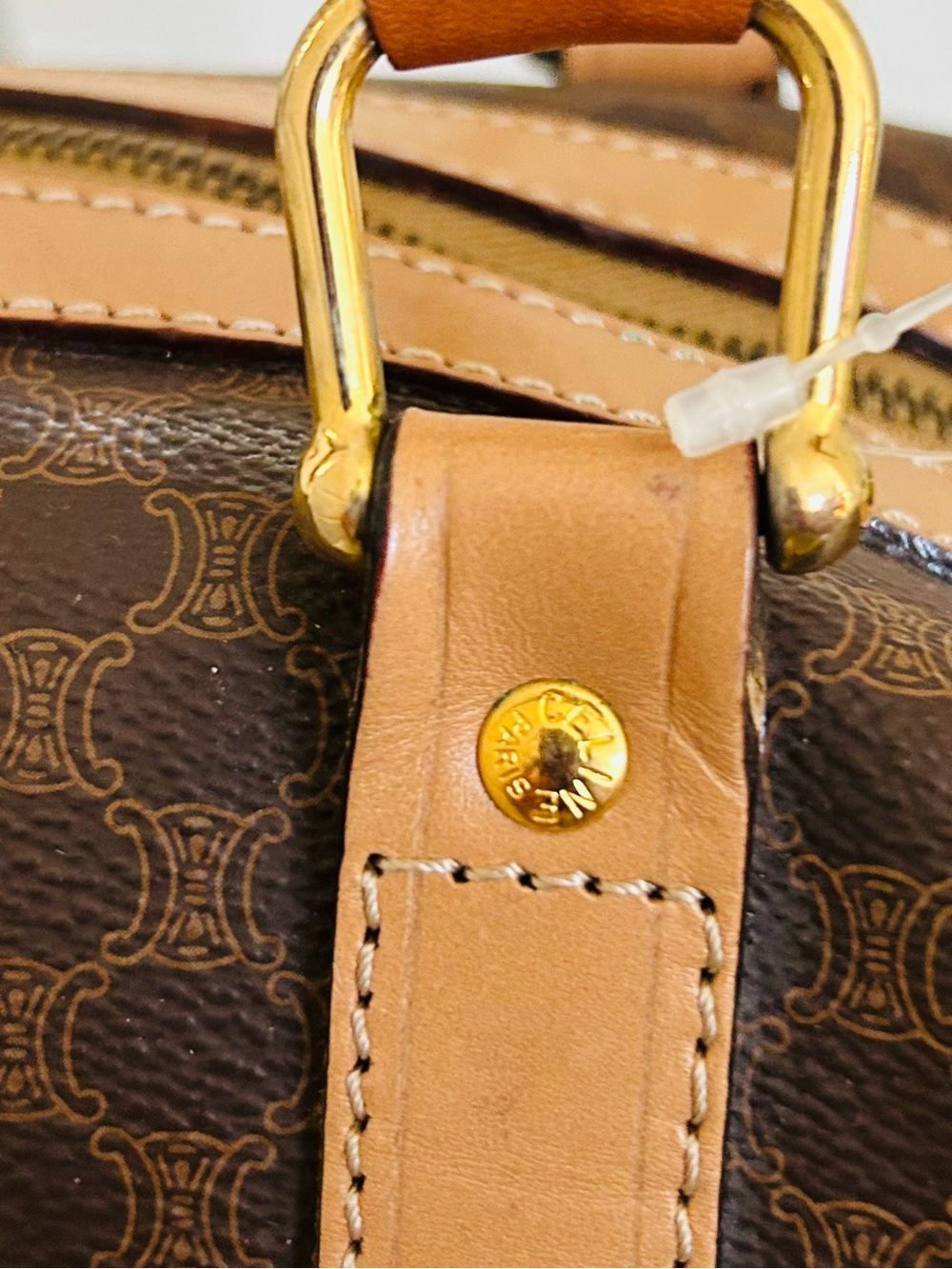 🤎CELINE🤎Macadam💛Brown Mono Weekender Bag with Unbranded Strap & Lock no key - Picture 3 of 16